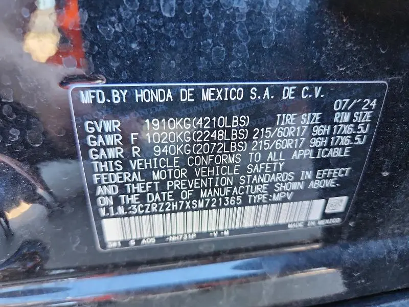 2025 HONDA HR-V EXL  