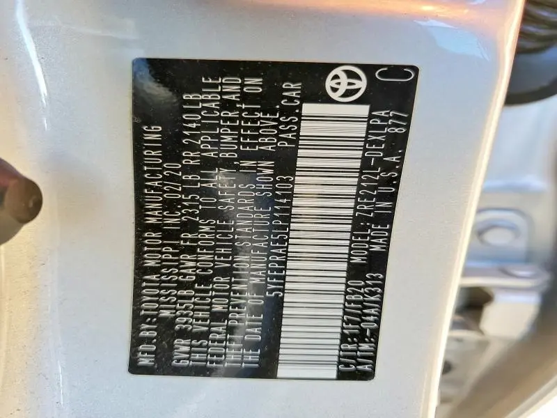 2020 TOYOTA COROLLA LE  