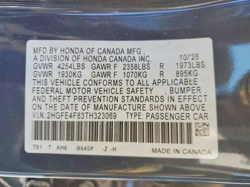 2026 HONDA CIVIC SPORT  