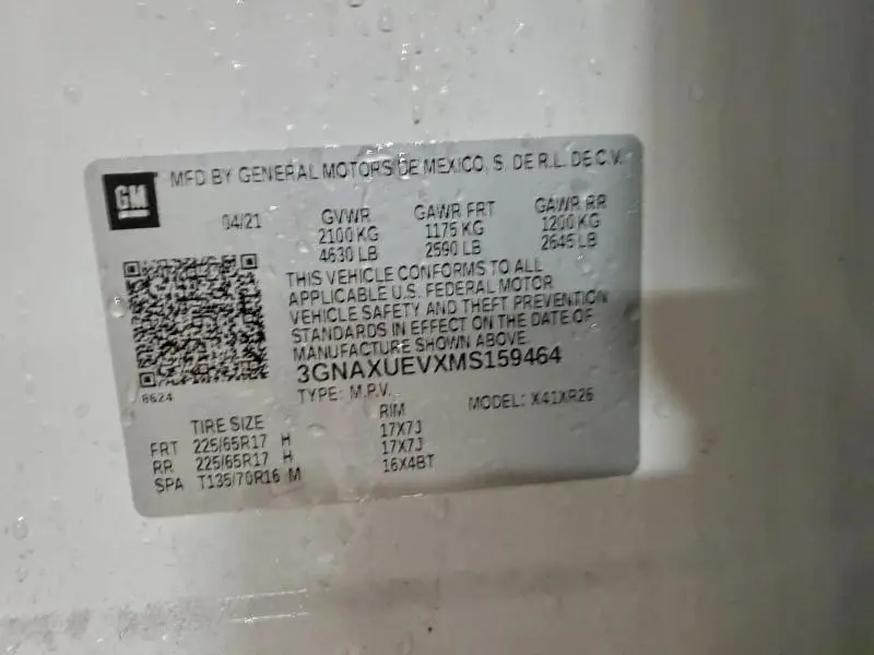 2021 CHEVROLET EQUINOX LT  