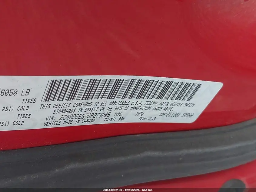 2016 DODGE GRAND CARAVAN R/T