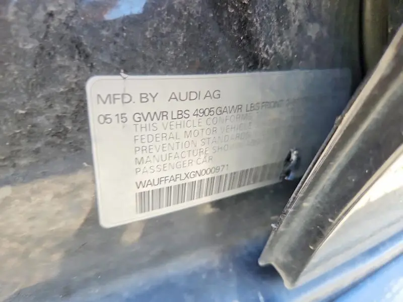 2016 AUDI A4 PREMIUM PLUS S-LINE  