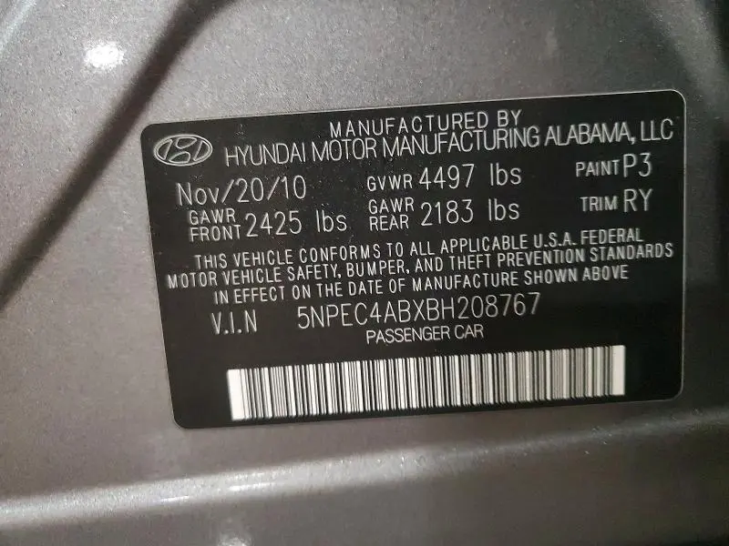 2011 HYUNDAI SONATA LIMITED 2.0T  