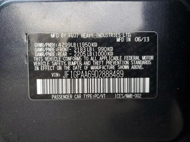 2013 SUBARU IMPREZA 