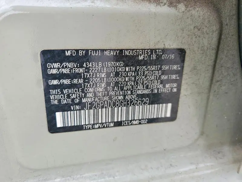 2016 SUBARU CROSSTREK PREMIUM  