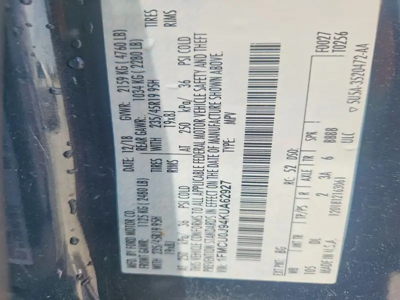 2019 FORD ESCAPE TITANIUM  
