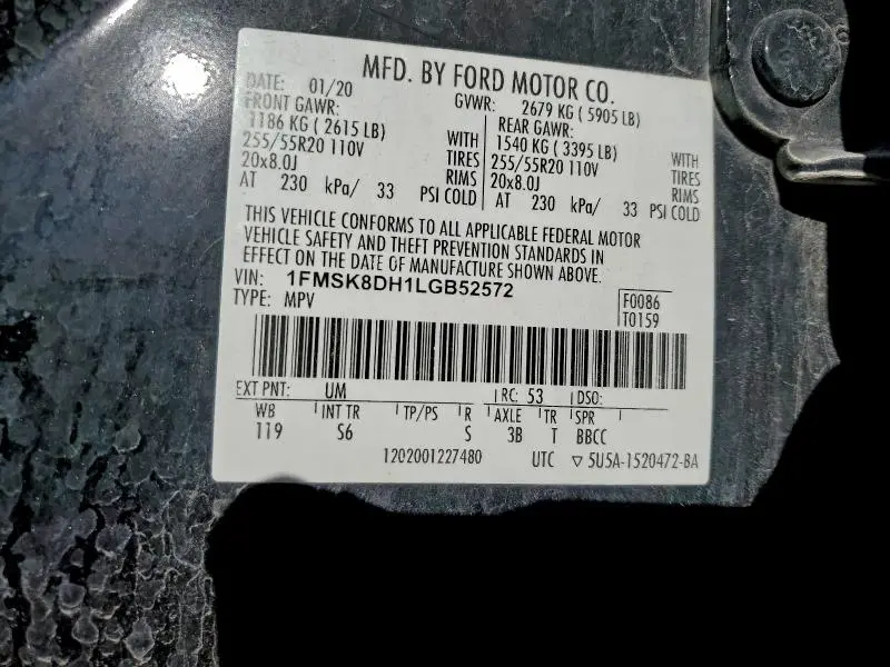 2020 FORD EXPLORER XLT  