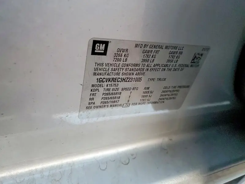 2017 CHEVROLET SILVERADO K1500 LT  