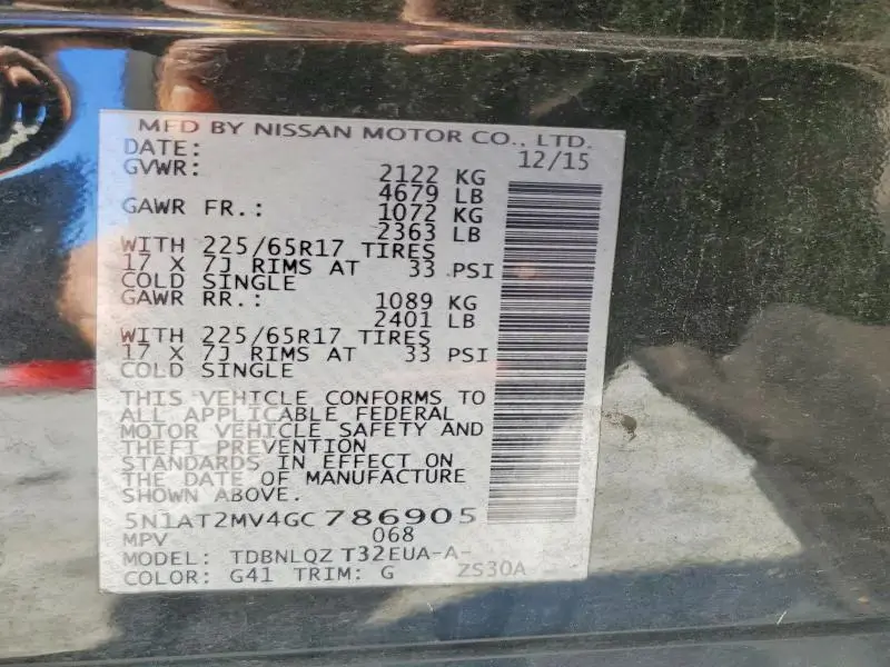 2016 NISSAN ROGUE SV  