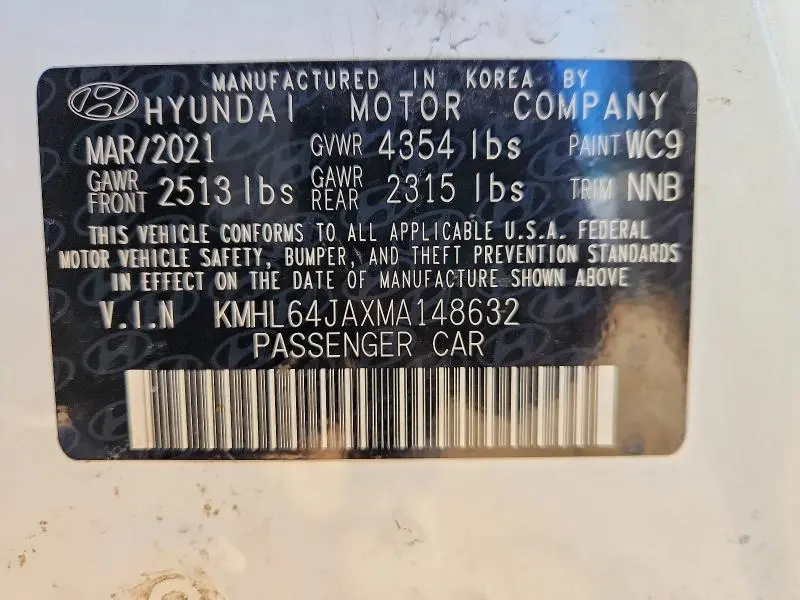 2021 HYUNDAI SONATA SEL  