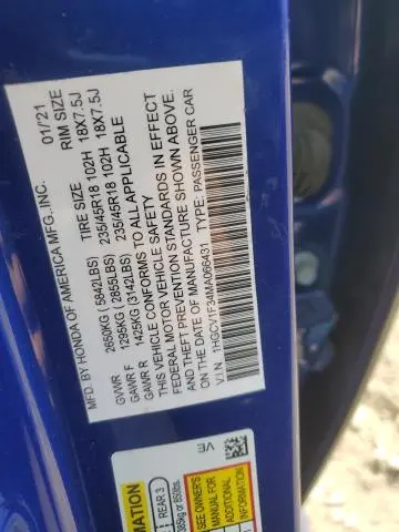 2019 HONDA ACCORD SPORT  