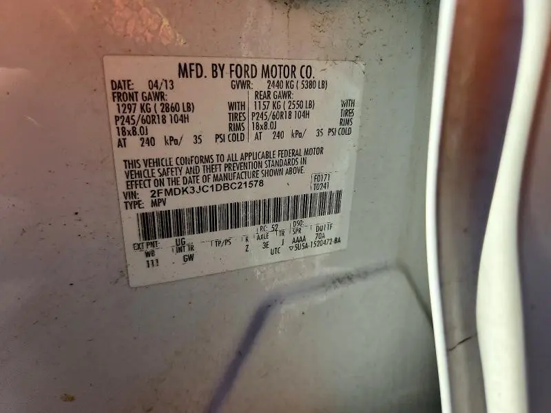 2013 FORD EDGE SEL  