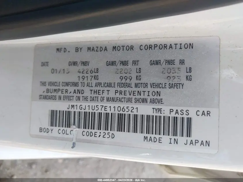 2014 MAZDA MAZDA6 I SPORT