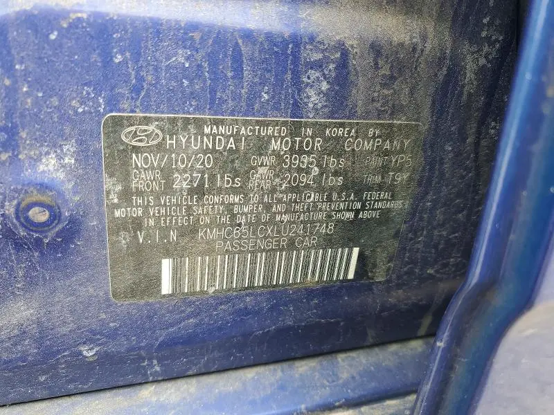 2020 HYUNDAI IONIQ BLUE  