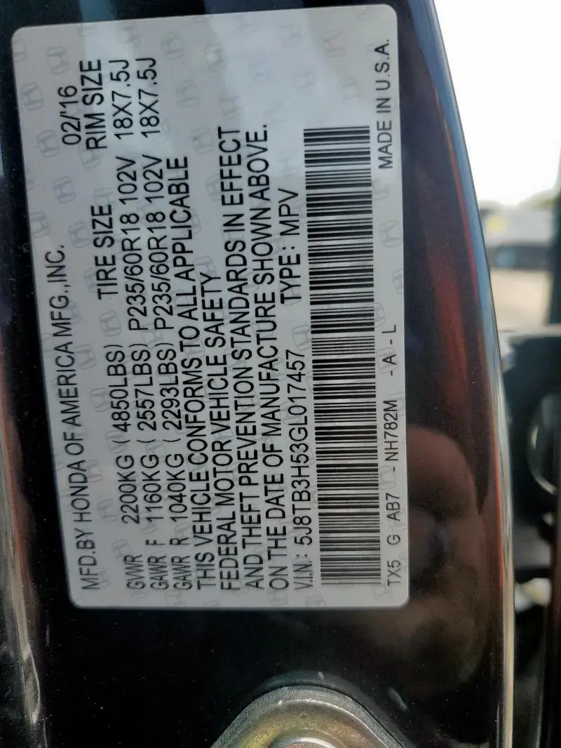 2016 ACURA RDX TECHNOLOGY  