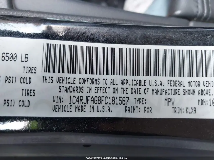 2015 JEEP GRAND CHEROKEE ALTITUDE