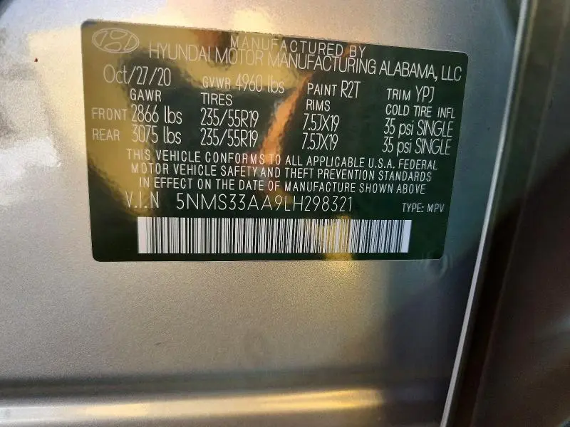 2020 HYUNDAI SANTA FE SEL 2.0T  