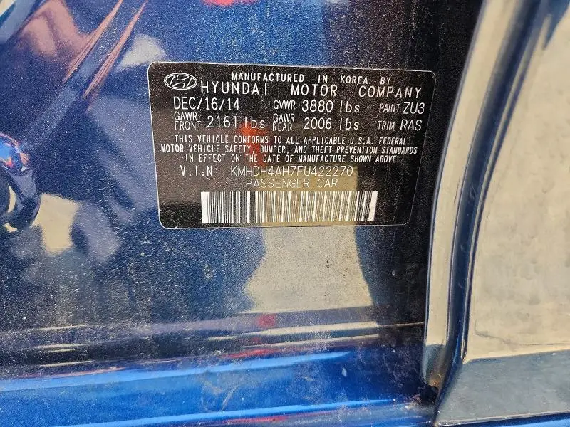 2015 HYUNDAI ELANTRA SPORT  