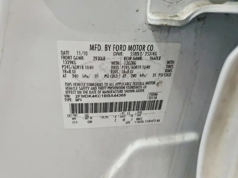 2011 FORD EDGE LIMITED  