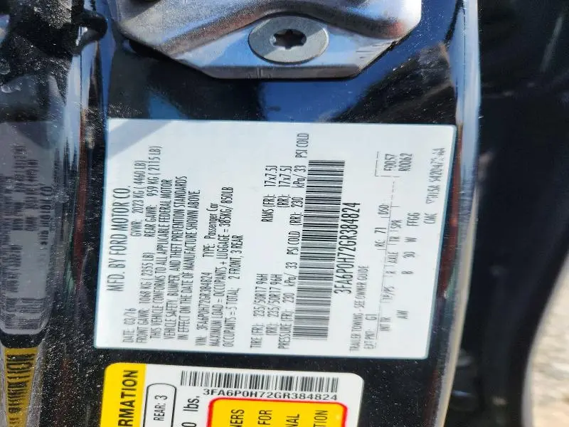 2016 FORD FUSION SE  