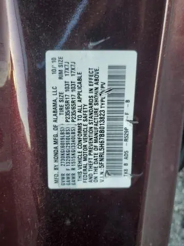 2011 HONDA ODYSSEY EXL  