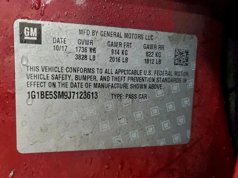 2018 CHEVROLET CRUZE LT  