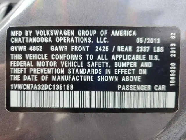 2013 VOLKSWAGEN PASSAT SEL  