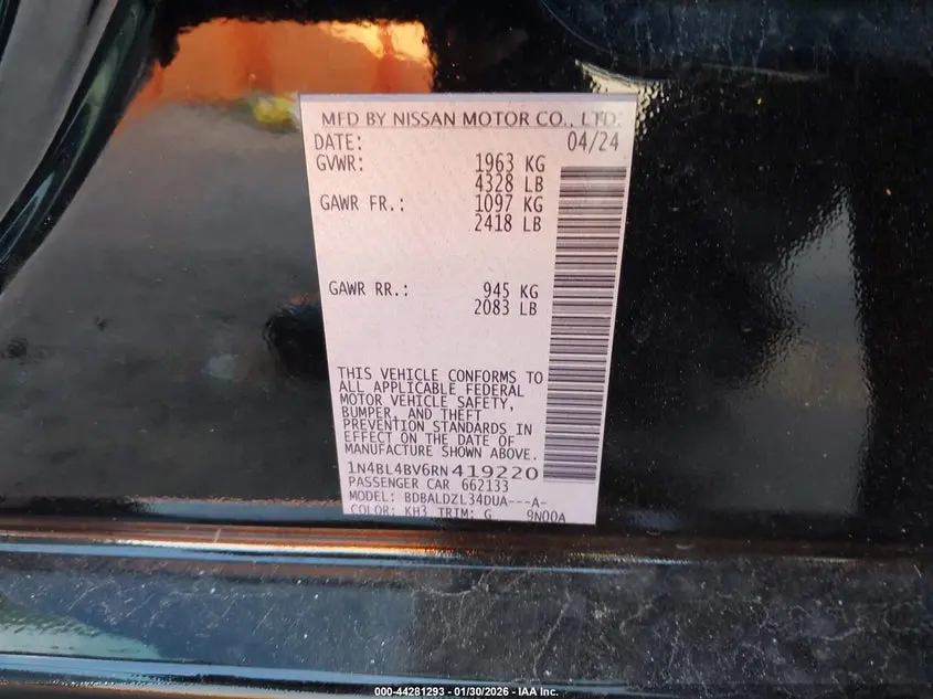 2024 NISSAN ALTIMA S FWD