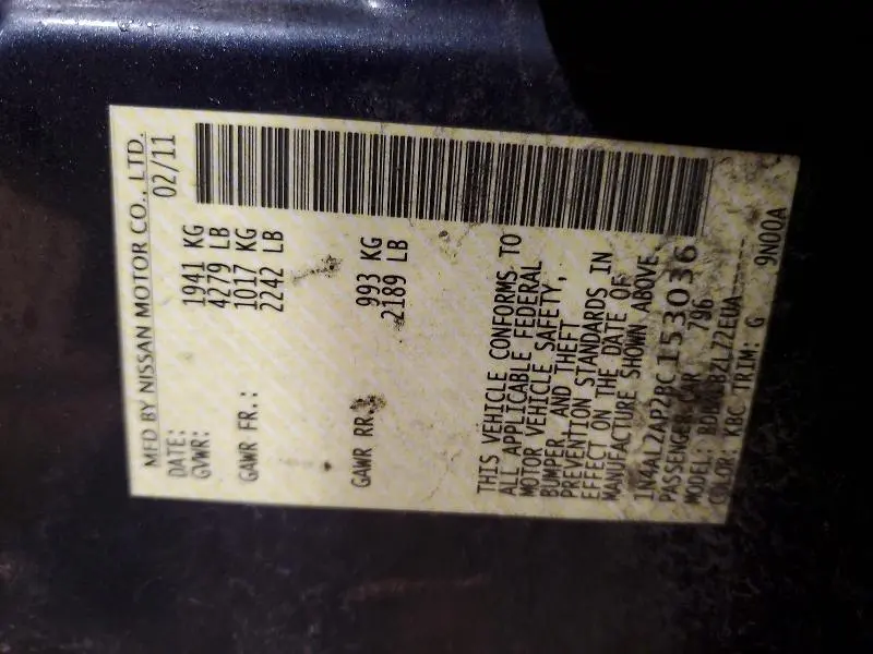 2011 NISSAN ALTIMA 2.5  