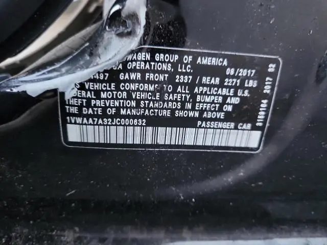 2018 VOLKSWAGEN PASSAT S  