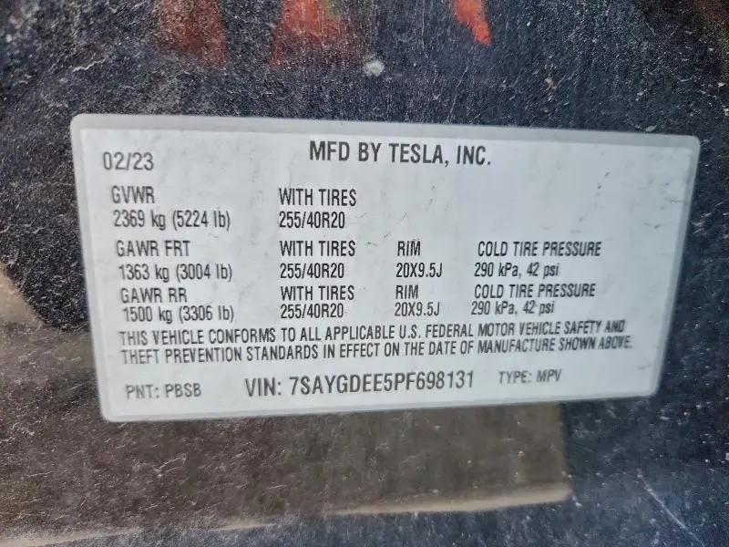2023 TESLA MODEL Y   