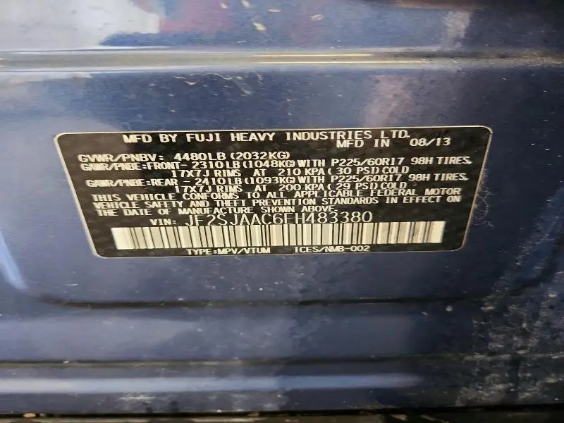 2014 SUBARU FORESTER 2.5I  