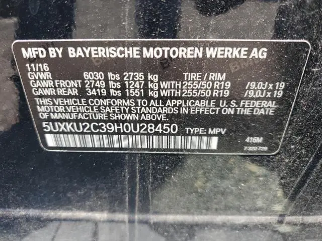 2017 BMW X6 XDRIVE35I  