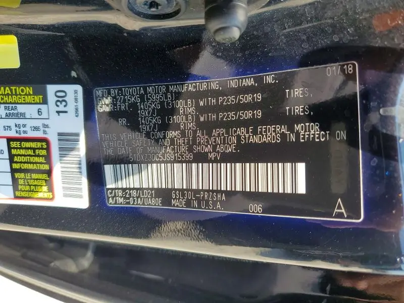 2018 TOYOTA SIENNA SE 8-PASSENGER  