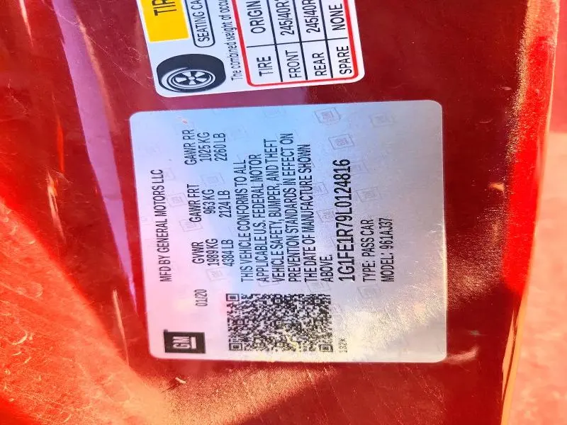 2020 CHEVROLET CAMARO LZ  