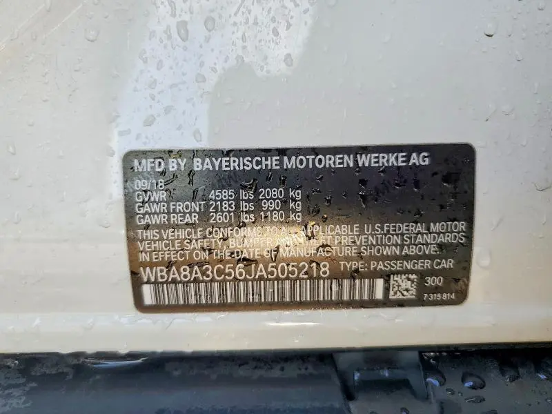 2018 BMW 320 XI  