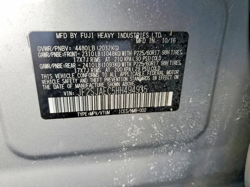 2017 SUBARU FORESTER 2.5I PREMIUM  