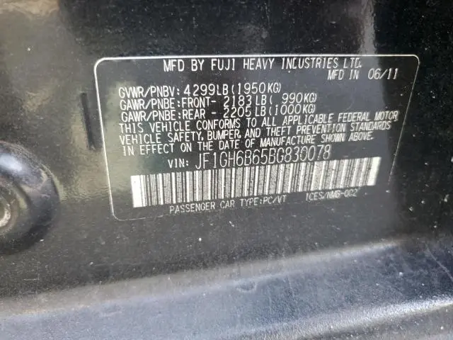 2011 SUBARU IMPREZA 2.5I PREMIUM  
