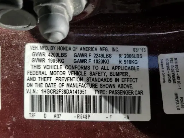 2013 HONDA ACCORD LX  