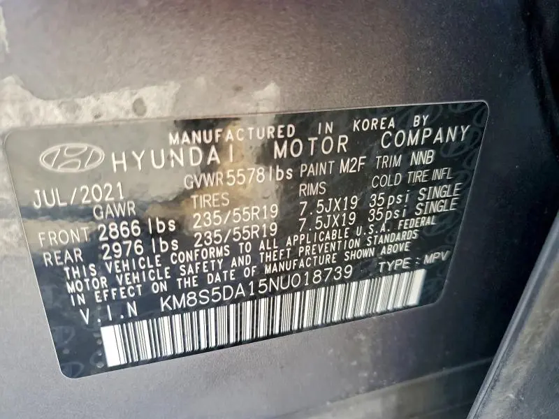 2022 HYUNDAI SANTA FE LIMITED  