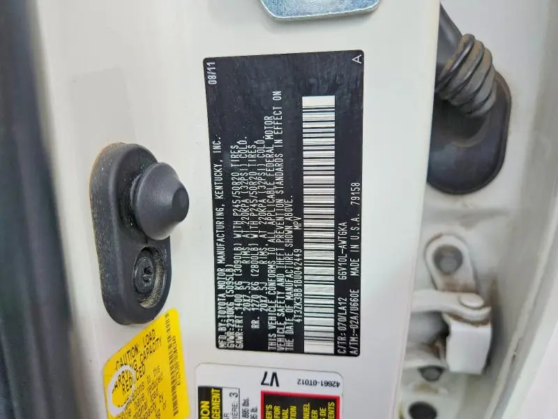 2011 TOYOTA VENZA FWD V6  