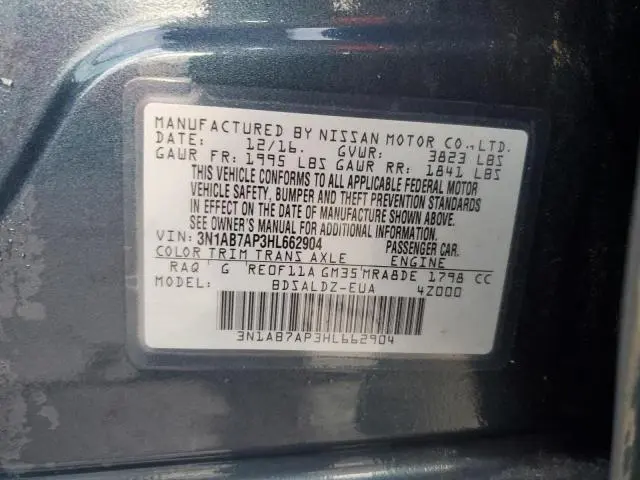 2017 NISSAN SENTRA S  