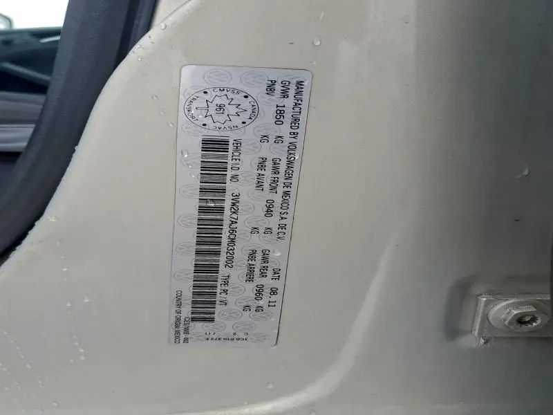 2012 VOLKSWAGEN JETTA BASE  