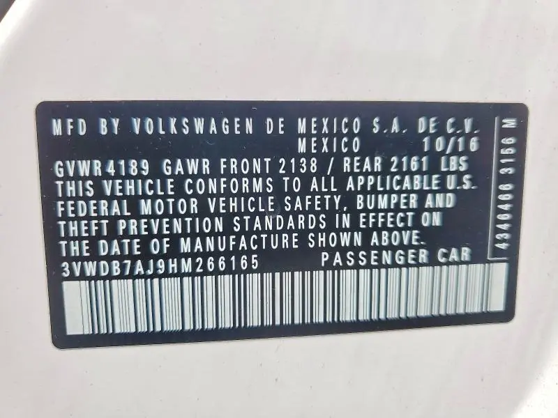 2017 VOLKSWAGEN JETTA SE  