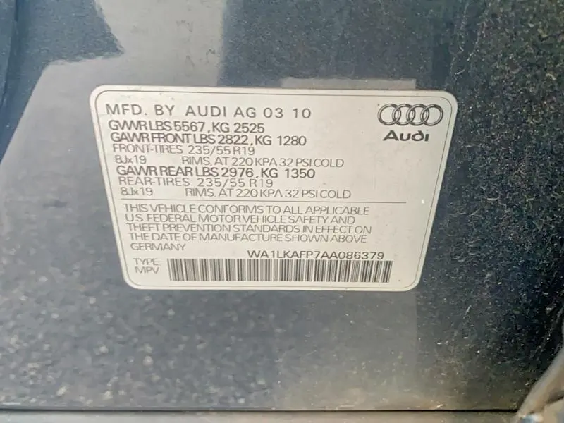 2010 AUDI Q5 PREMIUM PLUS  