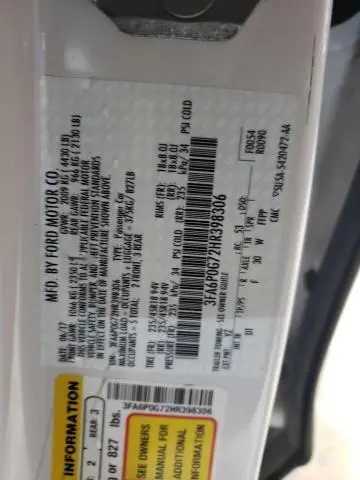2017 FORD FUSION S  