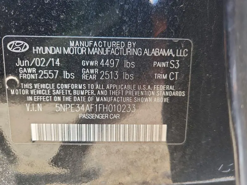 2015 HYUNDAI SONATA LIMITED  