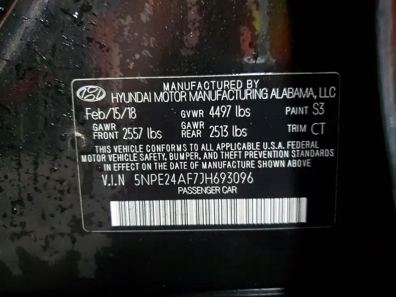 2018 HYUNDAI SONATA SE  