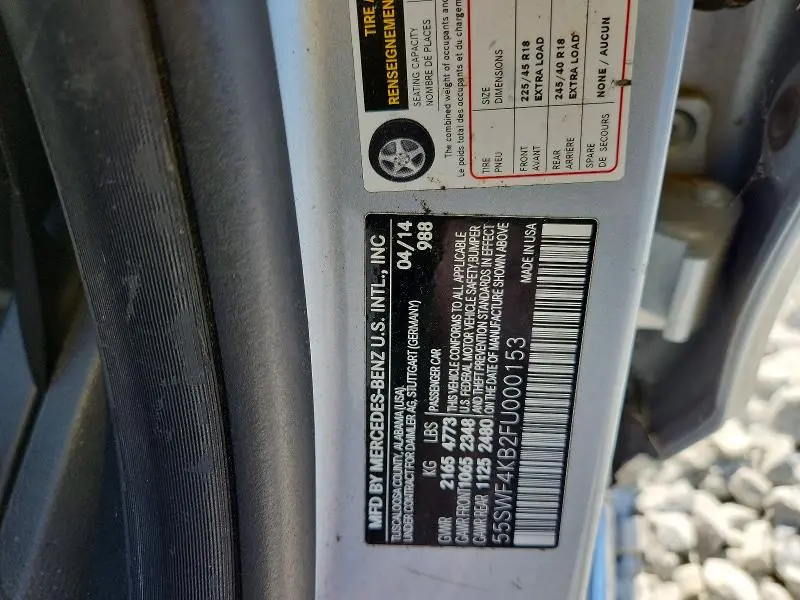 2015 MERCEDES-BENZ C 300 4MATIC  