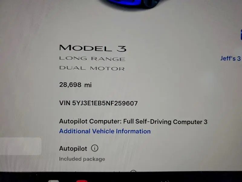 2022 TESLA MODEL 3   